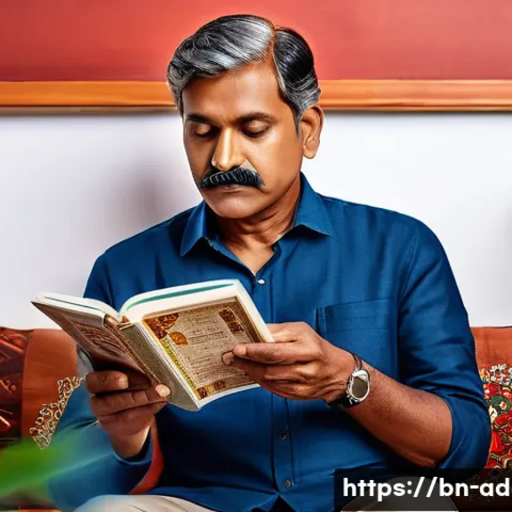 니코틴 대체제 효과 - A detailed and realistic image of a middle-aged Bengali man sitting in a cozy living room, using nic...
