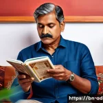 Home 22 니코틴 대체제 효과 - A detailed and realistic image of a middle-aged Bengali man sitting in a cozy living room, using nic...
