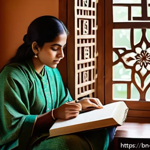 Home 31 식이장애와 인지행동치료 - A serene, cozy Bengali home setting showing a young adult woman practicing mindfulness meditation ne...
